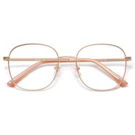 SOJOS Classic Square Blue Light Blocking Glasses for Women Men Stylish Computer Glasses SJ1137, Rose Gold Frame/Anti-Blue Light Lens