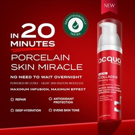 Máscara de colágeno para envolver durante la noche, mascarilla hidratante con brillo de vidrio, 2.4 fl oz