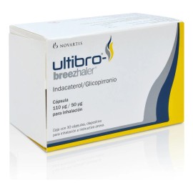 Ultibro Breezhaler Cápsula Para Inhalación 110 Mcg/50 Mcg, 30 Cápsulas + Dispositivo Inhalación