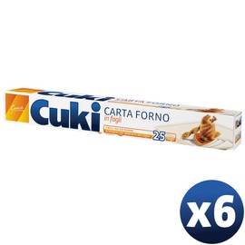 Cuki Pack of 6 Sheets of Baking Parchment Paper, Multi-Colour, 25 Units