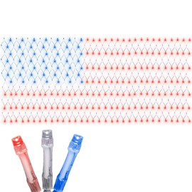Festive Living 416 LED USA Net Lights - 7ft x 3.5ft Patriotic Red, White & Blue Decorative Lights for Outdoor & Indoor Use - Perfect for 4th of July, Memorial Day, & Holiday Decorations