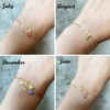 Nupdot June Birth Flower Bracelets, 14K Gold Plated Birth Month