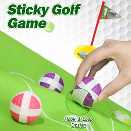 Liberry Kids Golf Set for 3 4 5 6 7 Years Old Boys Girls, Golf Chipping Game with Golf Mat, Sticky Balls, Storage Bag, Retractable Golf Clubs Outdoor Indoor Sports Toy Gift Toss Game (Silver)