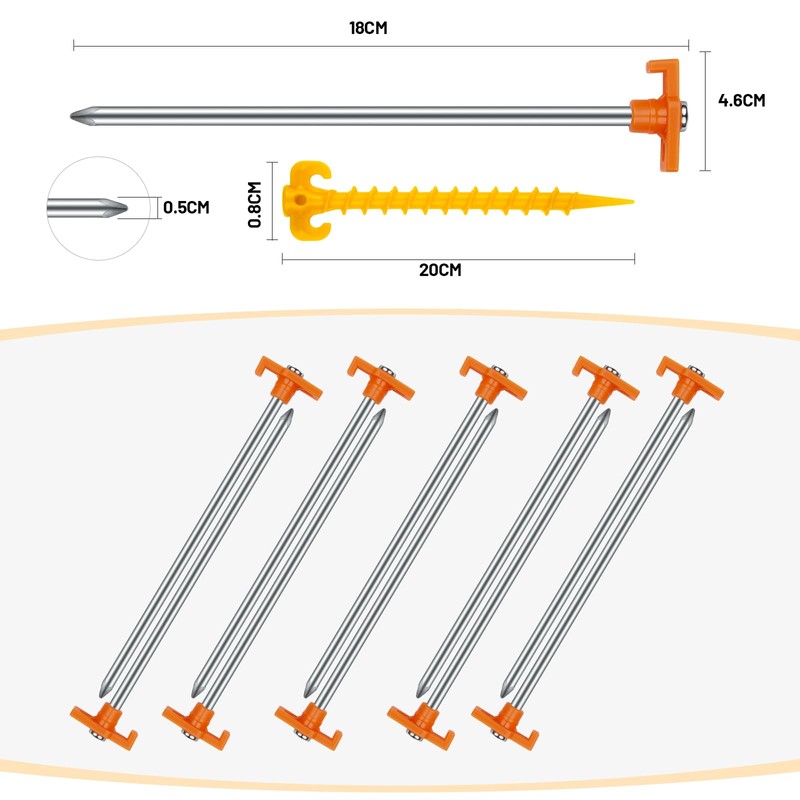 Tent Pegs, AVOFOREST Pegs, Sturdy, Camping Tent Accessories, Long and