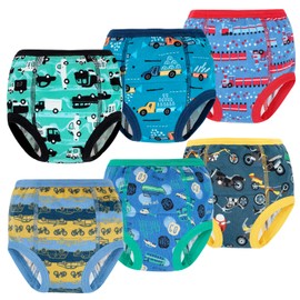 MooMoo Baby MooMoo Baby 6 Packs Potty Training Underwear Absorbent Vehicle Training Pants for Toddler Boys Pee Pants 2T-7T