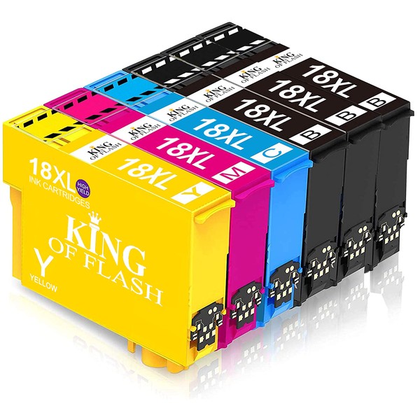 KING OF FLASH Replacement for Epson 18 18XL Ink Cartridges