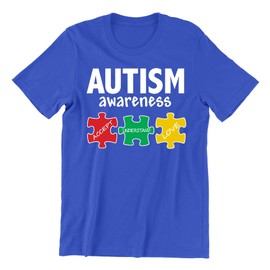Autism Awareness Support Jigsaw Puzzle Men's T-Shirt, XL, Royal (Multicolor)