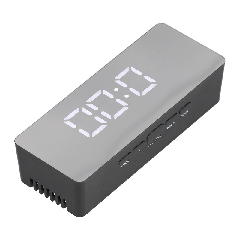 LED Mirror Alarm Clock Rectangular Digital Clock with Temperature Display