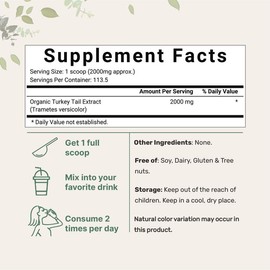 Micro Ingredients Organic Turkey Tail Powder, 8oz