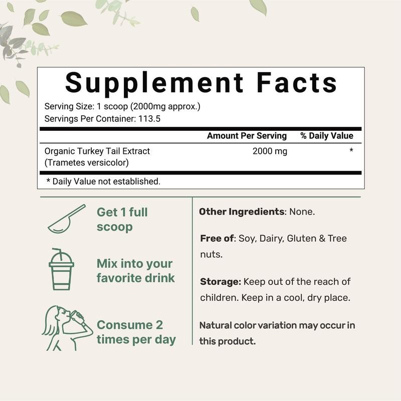 Micro Ingredients Organic Turkey Tail Powder, 8oz