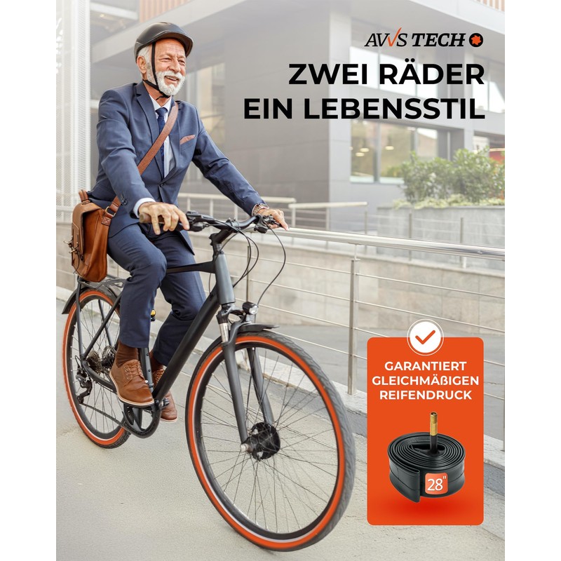 Bicycle Inner Tube 28 Inch Set, Compatible with Continental &