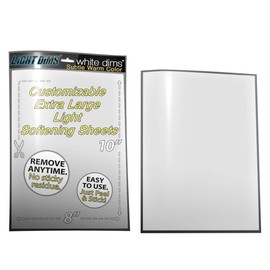 LightDims White Dims Self Adhesive Dimming/Softening Sheets for Harsh LED Lights 8"x10.5" Size (2 Sheets) Subtle Warm Color & a Free Mystery Gift Sheet (3 Sheets Total). Packaging May Vary