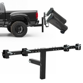 KUAFU Double Trash Can Hauler Adjustable Trailer Can Hitch Compatible with Truck Golf Cart UTV ATV Trailer Dual Trash Can Towing Hitch Garbage Transporter Hauler with 2" Receiver