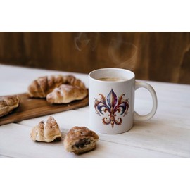 MAXIKIWI Glatte, langlebige Keramik-Kaffee- oder Teetasse für Zuhause oder Büro – perfekt für jeden Anlass – Mardi Gras Thema 3–300 ml