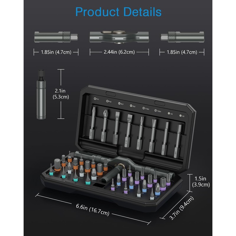 Newest AMIR 42 in 1 Ratchet Screwdriver Kit with 40