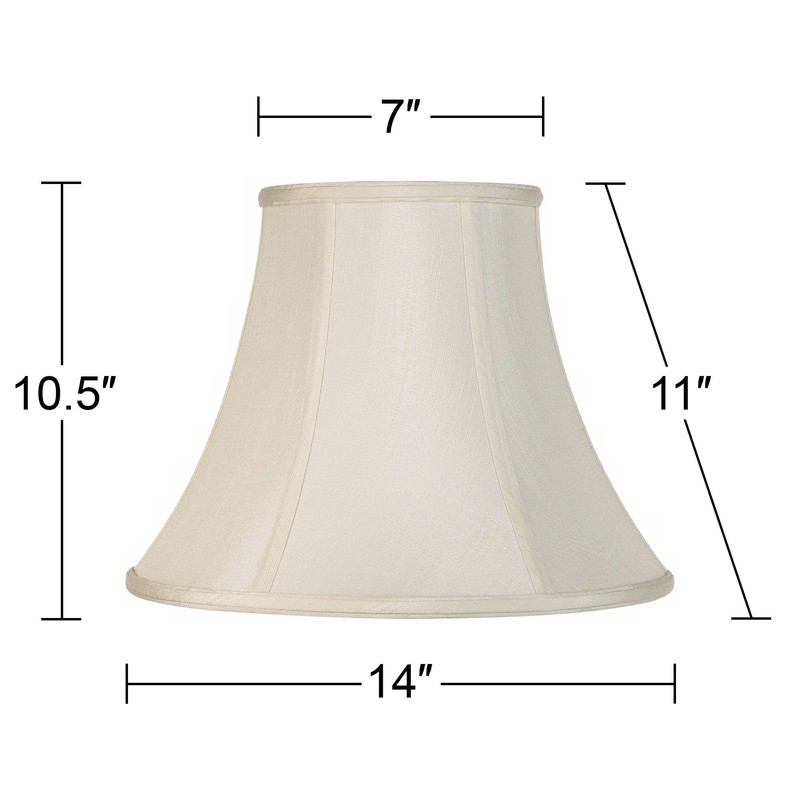 Creme Large Bell Lamp Shade 7" Top x 14" Bottom