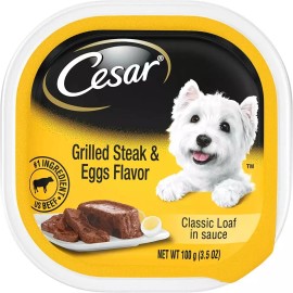 Cesar 6 Individual Trays of CESAR Sunrise Wet Dog Food Grilled Steak and Eggs Flavor