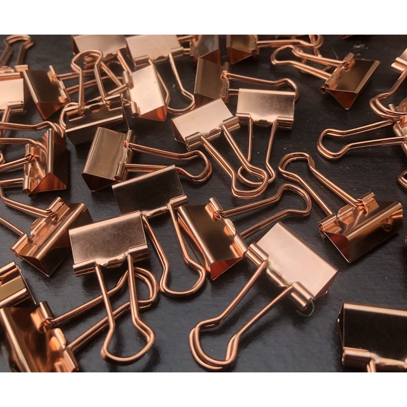 15mm Rose Gold Metal Binder Foldback Clips Bulldog/Paper Clips/Binder Clips
