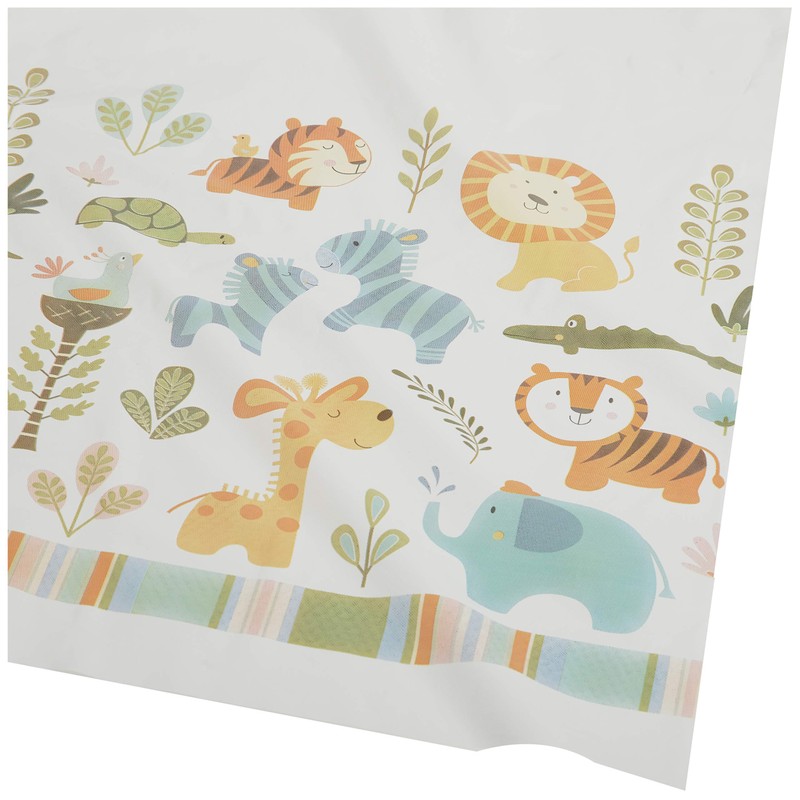 Creative Converting 324593 Border Print Plastic Tablecover, Happi Jungle, 54"