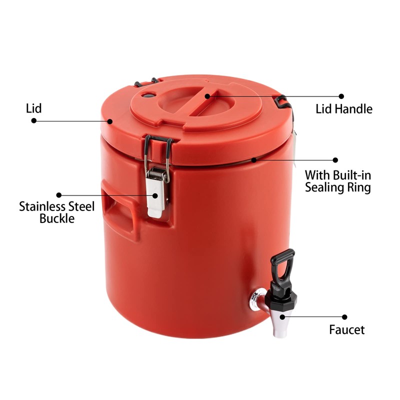 2.64-Gallon / 10 L Insulated Beverage Dispenser,Stainless Steel Inner Barrel,with