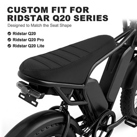 Ridstar Q20 Seat Cover Cushion Compatible with Ridstar Q20/Q20 Pro/Q20 Lite Electric Bike, Non-Slip Waterproof Soft Saddle Protector, Easy Install E-Bike Seat Cover (Black)