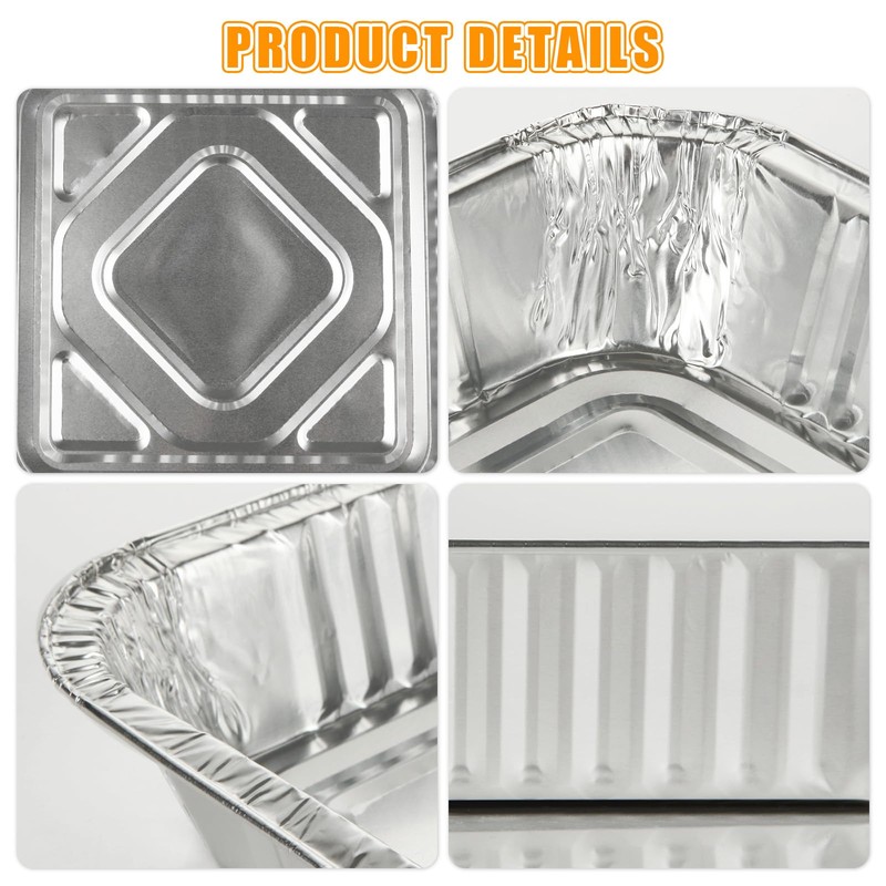 YOUNTHYE 20PCS 9x9 Aluminum Foil Pans Thin Disposable Foil Pans