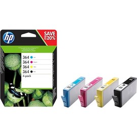 HP Original Nº364 Colour and Black N9J73AE Pack of 4 Units PhotoSmart D5460