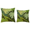 Monstera Deliciosa Cubism Abstract House Plant Variegated Throw Pillow