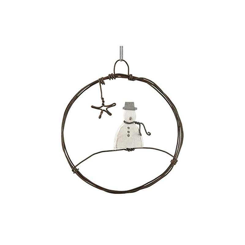 East of India - Small Hanging Metal Decoration - Snowman