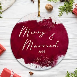 Wedding Gifts for Couples 2024 - Mr and Mrs Gifts - Wedding Registry Gifts Ideas - Wedding Gifts for Newlyweds, Bride - Bridal Shower Gifts for Bride - First Christmas Married Ornament 2024 Ceramic