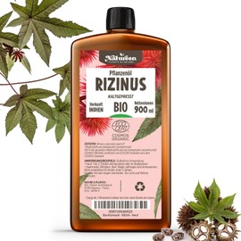 Organic Castor Oil 900 ml - 100% Pure, Natural and Cold Pressed - Eyelashes, Eyebrows, Hair, Beard, Nails