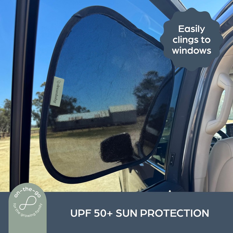 Dreambaby Insta-Cling Static Car Window Shades - UPF 50 Sun