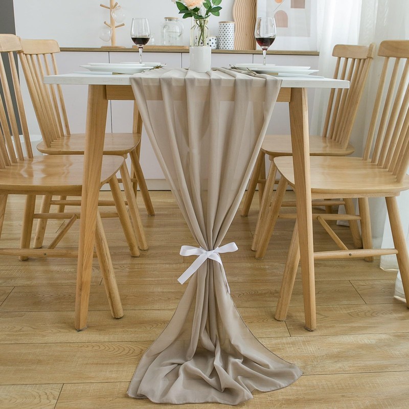 CHUQING Table Runner Wedding Tablecloth Romantic Sheer Table Runners for