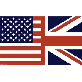 Vintage USA UK Dual Flag Bumper Sticker CAR Sticker Laptop Sticker Toolbox Sticker