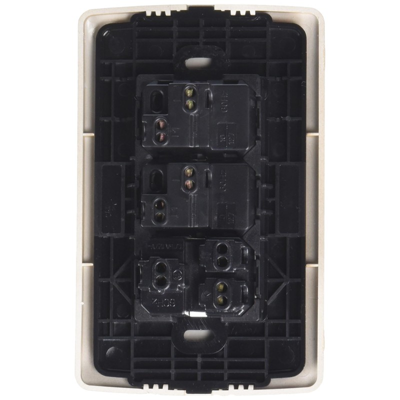 Sanelec 4526 Contacto y Doble Apagador con Placa, Toscana Golden