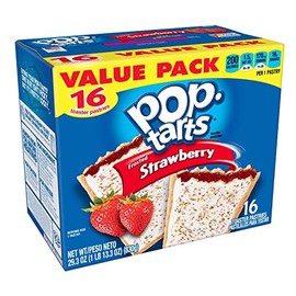 Pop-Tarts Breakfast Toaster Pastries, Frosted Strawberry Flavored, Value Pack, 29.3 oz (16 Count)