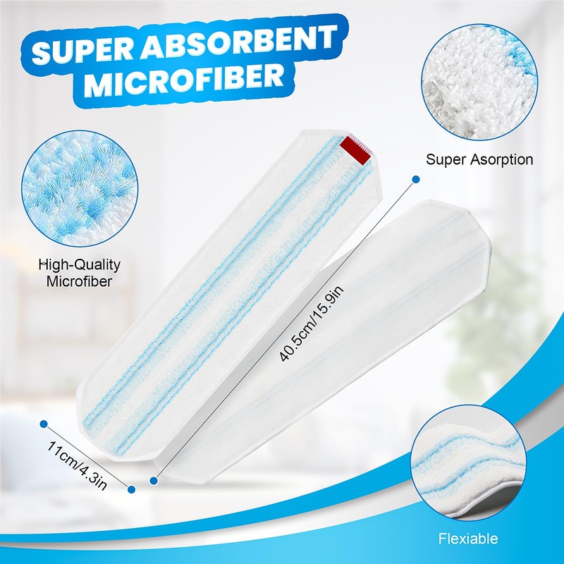 6 Pack Mop Replacement Pads for O-Cedar H2prO Flat Mop,