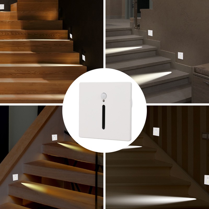 LED Step Light 3W Recessed Motion Seneor Dusk to Dawn