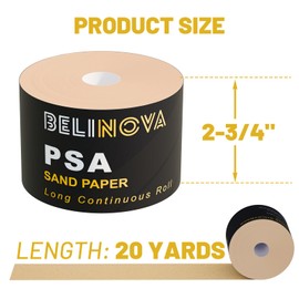 Belinova PSA Longboard Sandpaper 320-Grit 2-3/4in x 20 Yards Self Adhesive Stickyback PSA Sandpaper Roll PSA Sand Paper Rolls Aluminum Oxide Longboard Sand Paper Sanding Sheet