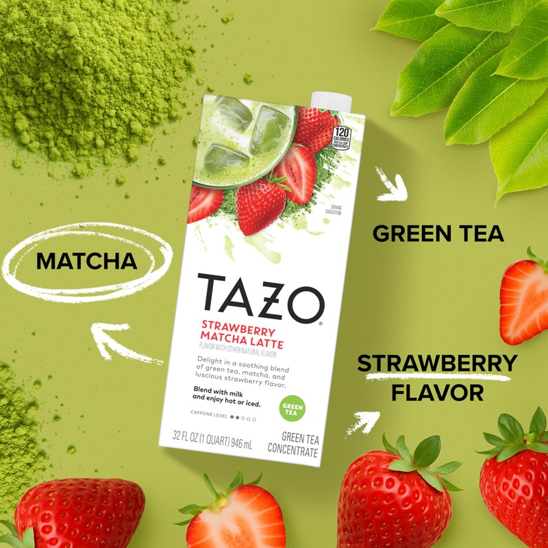 TAZO Tea Concentrate, Strawberry Matcha Latte, & Green Tea Matcha