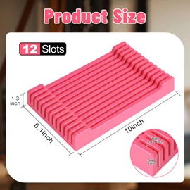 Storage Rack for Quilting Rulers 6“* 10“-12 Slot Ruler Holder Organizer and Storage for Storing Sewing rulers (1 Pack-Pink)