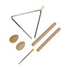 Triangle Percussion Instrument Set Wood Musical Percussion Instrument Toy for