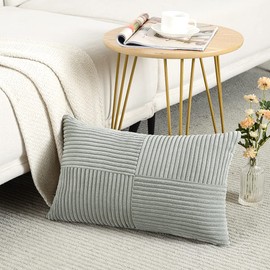 Fancy Homi Paquete de 2 fundas de almohada decorativas lumbares grises de 12 x 24 pulgadas para sala de estar, sofá, cama, decoración rústica de granja bohemia para el hogar, funda de cojín