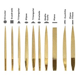 Juego Lima Escofina Diamante Joyeria 10pzas Acero 140mm Esculpir Tallar Bisuteria Artesania Kit Limatones Aguja Mango Ergonomico