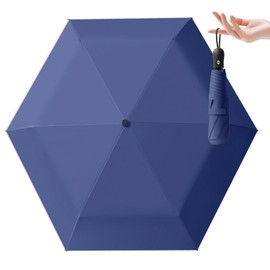 Compact Umbrella, Storm Resistant with Automatic Open/Close, Portable Umbrella with UV Protection (50), Small, Sturdy Foldable Pocket Umbrella, Teflon Coating, Ergonomic Handle, Umbrella Bag - Black
