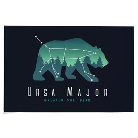 Lantern Press 36x54 Inch Giclee Print, Ursa Major, Constellation Silhouette with Scene, Night Sky