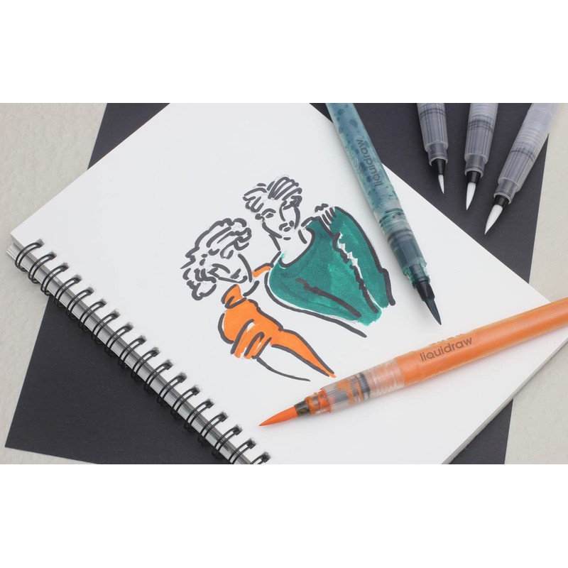 Liquidraw Watercolour Brush Pens Set of 3 Refillable Long Tank