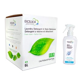 Excelsior HE Concentrated Liquid Laundry Detergent with Stain Remover, Removes 333 Loads for Cleaning Clothes, Phosphate-Free, Solvent-Free, Fresh Scent, 5L…