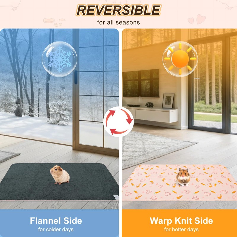 BEAUTYZOO 4 Pack Washable Pee Pads for Guinea Pigs, 12"x12"