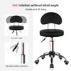 KKTONER Rolling Stool with Mid Back Height Adjustable Chair PU